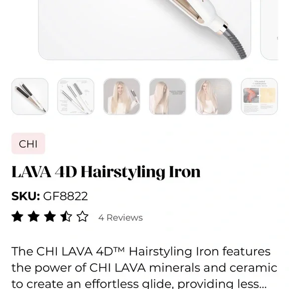 LAVA 4D Hairstyling Iron - White - Picture 5 of 8